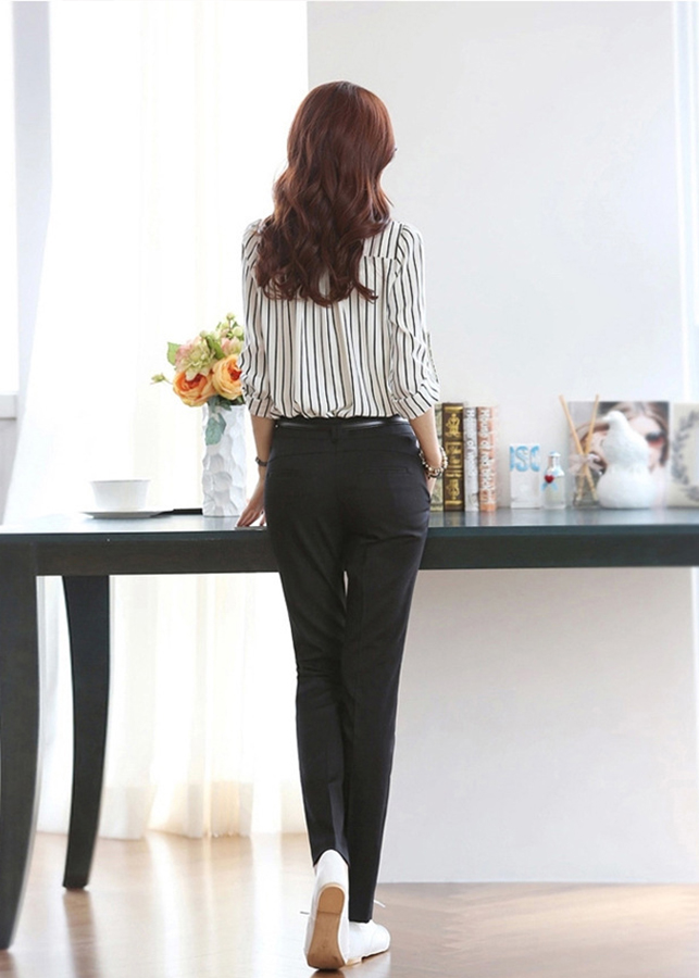 Sơ mi nữ sọc kẻ sm04