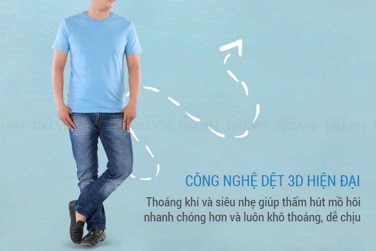 Áo Thun Nam Thoát Nhiệt Nhật Bản Gold Rhino - Xanh biển