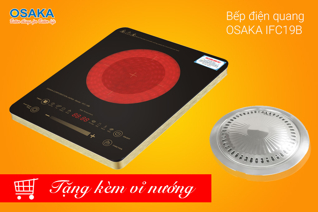 Bếp Điện Quang Cảm Ứng Osaka IFC19B (2200W) - Đen