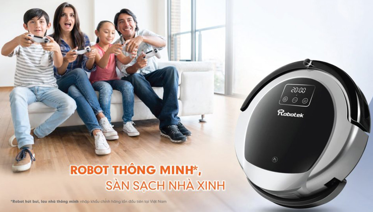 Robot Hút Bụi Lau Nhà Thông Minh Robotek W600 - Xám