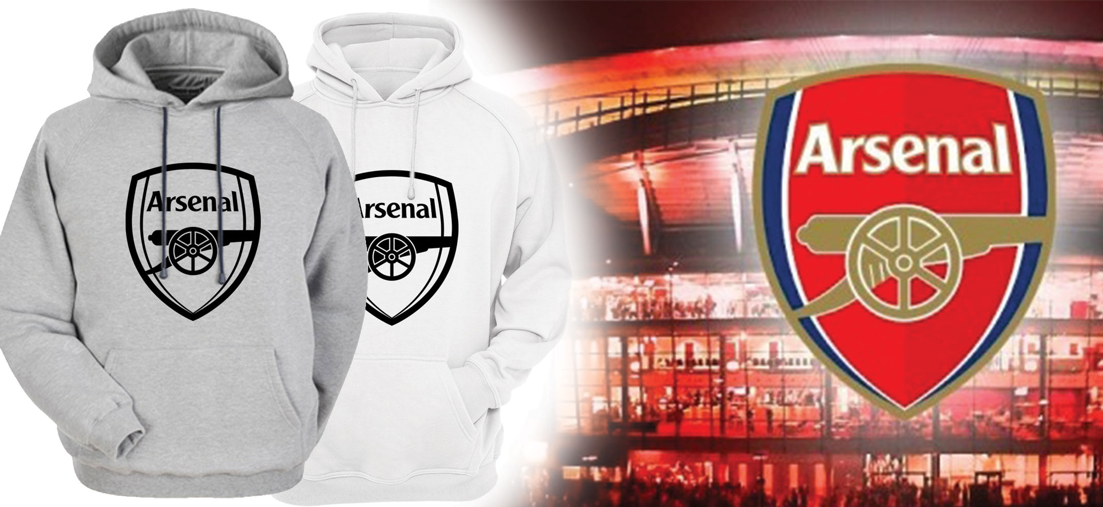 Áo Hoodie Tay Dài Có Mũ Logo Arsenal