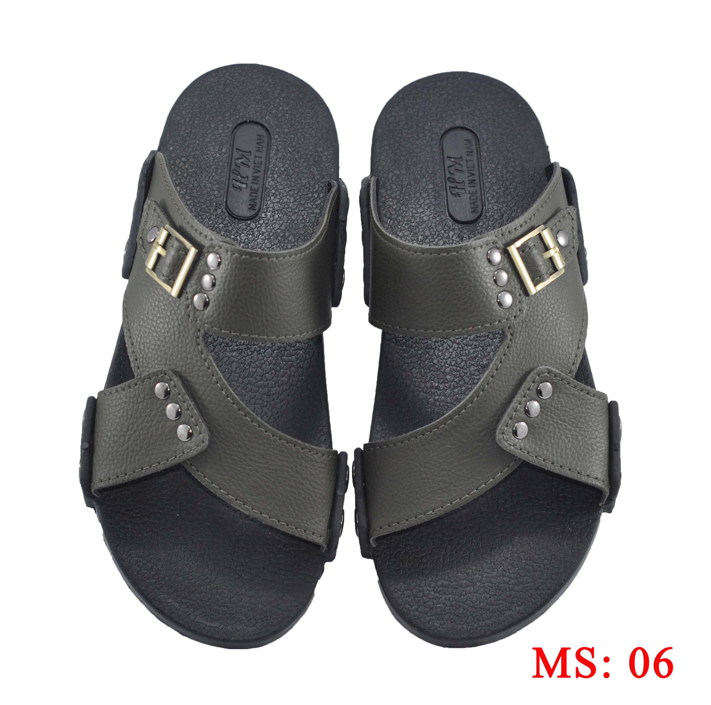 Dép nam da PU mềm êm chân - TPU-63 (Xanh rêu)