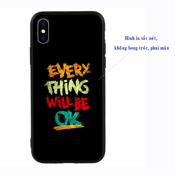 Ốp lưng viền TPU cao cấp cho Iphone X - Everything Will Be Ok