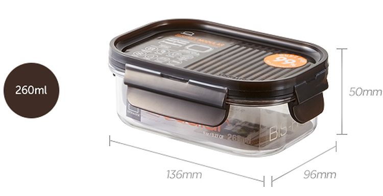Hộp Bảo Quản Thực Phẩm Hình Chữ Nhật Lock&Lock Bisfree Modular LBF401 (260ml) - Nâu