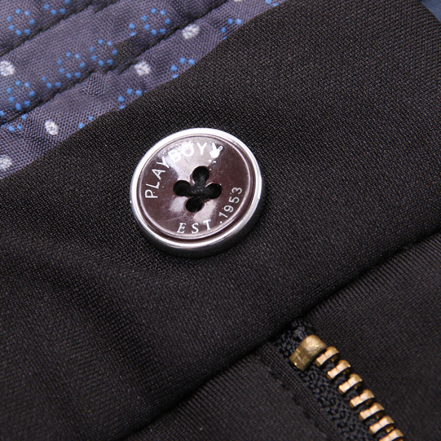 Playboy PLAYBOY men casual pants loose black high elastic men pants straight pants Slim trousers autumn DH16160008 Navy 35