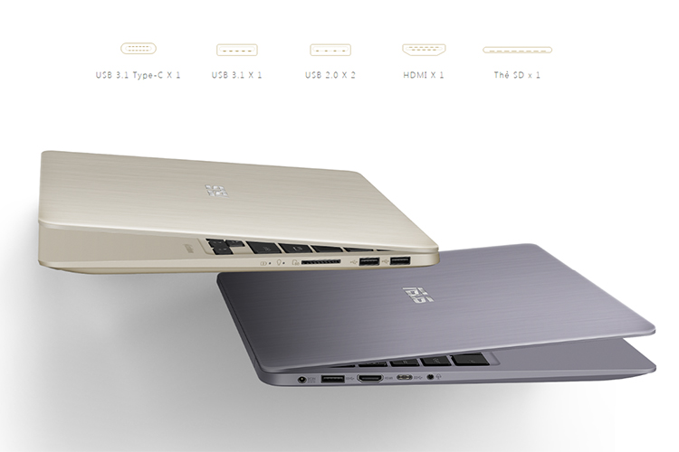 Laptop Asus VivoBook S14 S410UN-EB210T Core i5-8250U/Win10 (14 inch) - Hàng Chính Hãng (Gold)