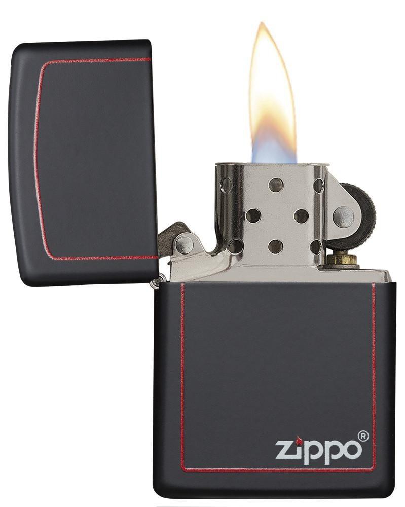 Zippo-Black-Matte-with-Zippo-Logo-and-Border-218ZB-3