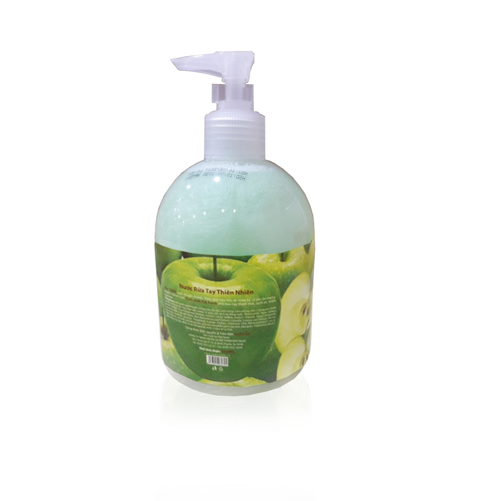 Combo 2 chai nước rửa tay thiên nhiên Lamcosmé (500ml) Hương Táo Xanh, diệt khuẩn hơn 99%