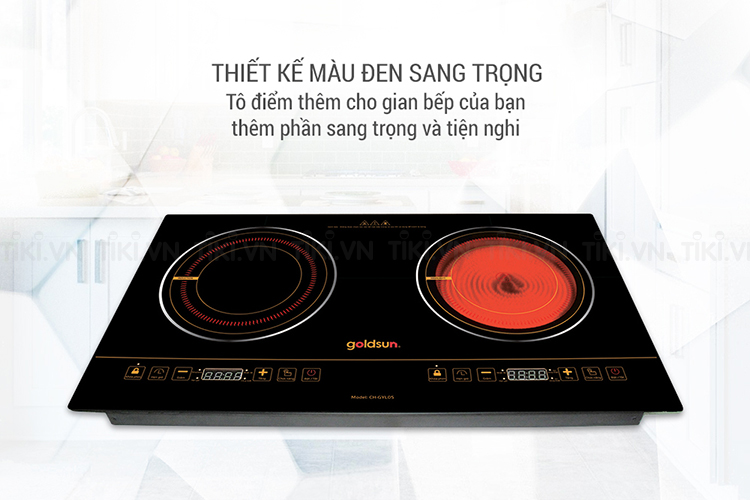 Bếp Điện Từ - Hồng Ngoại Goldsun CH-GYL05 (3800W) - Đen