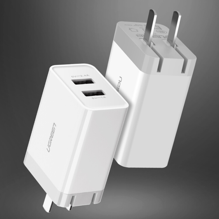 Bộ Cáp Sạc Nhanh Green Union 50557 Gồm Đầu Sạc 2 Cổng Và Cáp Chuyển Dữ Liệu Type-C Cho Các Thiết Bị Android (Huawei P10, Xiaomi Mi 6, Huawei Honor 9 - Trắng