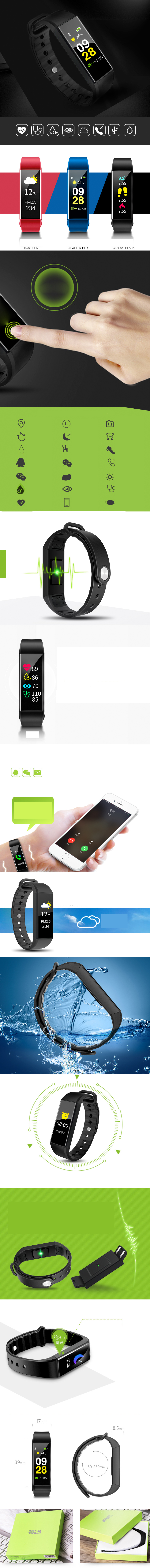 Vòng Đeo Tay Thông Minh Màn Hình Cảm Ứng Lớn Chống Nước Giúp Kiểm Tra Nhịp Tim Và Giấc Ngủ, Nhắc Thông Tin Và Cuộc Gọi KiFit1 - Đen