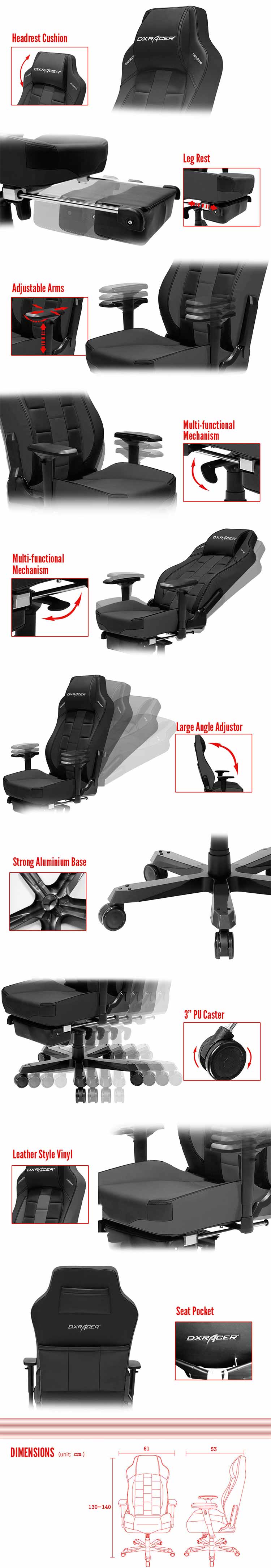 Ghế Chơi Game Classic Series GC-C120-N-T1 DXRacer OH/CT120/N/FT