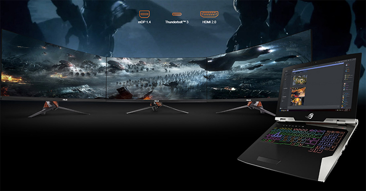 Laptop Gaming Asus ROG Griffin G703GI-E5132T Core i9-8950HK/Win10 (17.3 inch) - Titanium - Hàng Chính Hãng