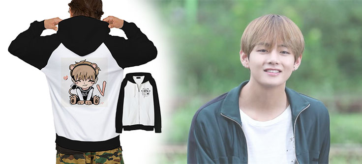 Áo Khoác Chibi V BTS Kpop