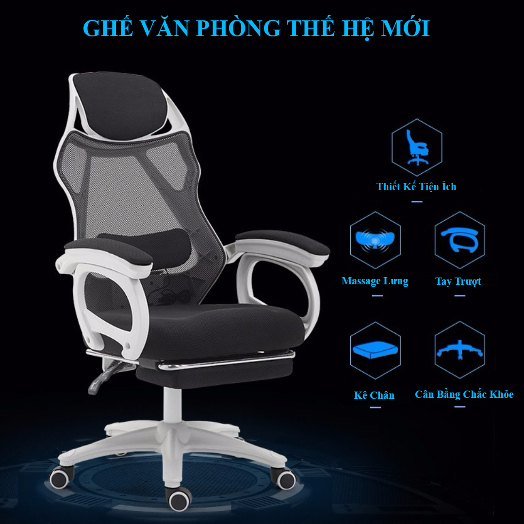 Ghế văn phòng 3 trong 1 - Làm việc - Ngả Lưng - Massage Best Office BOX009