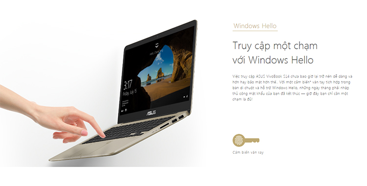 Laptop Asus Vivobook S14 S410UA-EB633T Core i3-8130U/Win 10 (14 inch) - Gold - Hàng Chính Hãng