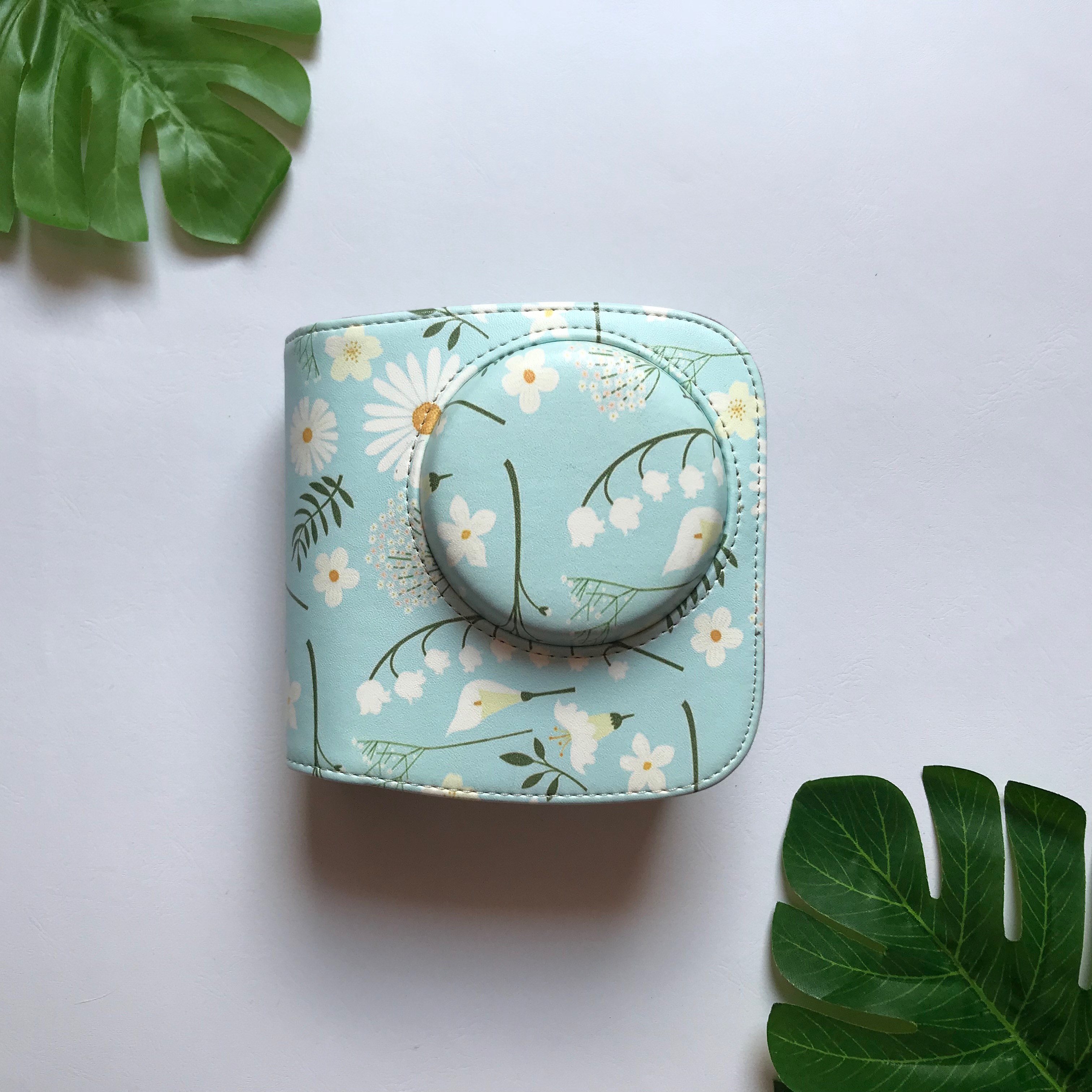 Bao Da Bảo Vệ Máy Chụp Ảnh Lấy Liền Instax Mini 9 Hoặc Mini 8 CASE930 - White Daisy - Hàng Nhập Khẩu