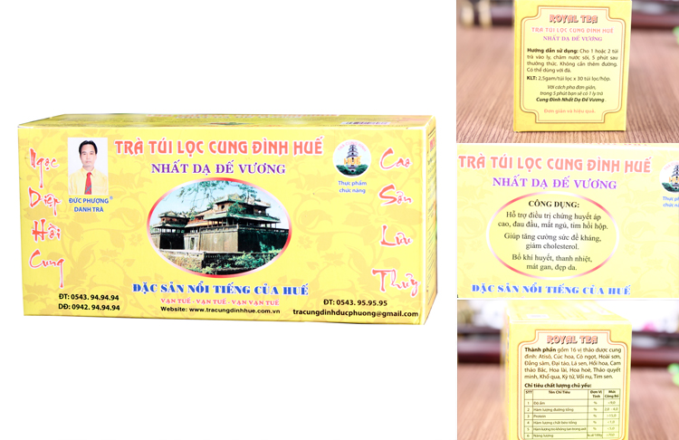 Trà tui lọc Cung Đình Huế 30 túi/ hộp - Chính Hiệu