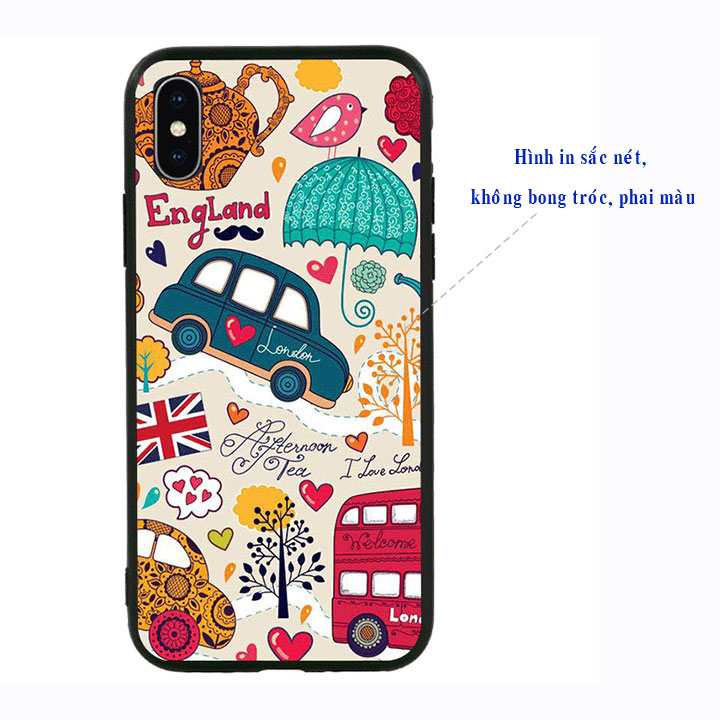 Ốp lưng viền TPU cao cấp cho Iphone X - London 01