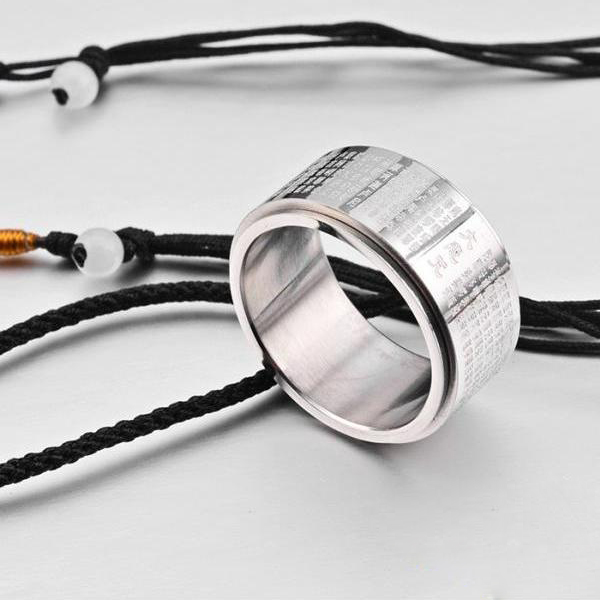 Nhẫn xoay thần chú Đại Bi INOX vĩnh viễn không đen