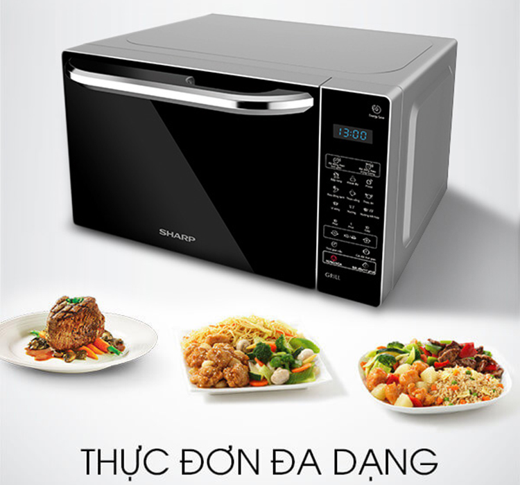 Lò Vi Sóng Điện Tử Có Nướng Sharp R-G274VN-S (20L)