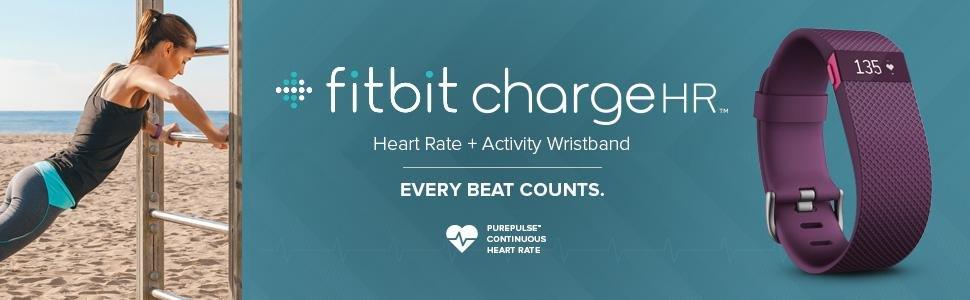 Đồng Hồ Thông Minh Đo Chỉ Số Vận Động Fitbit Charge HR Wireless Activity Wristband - Plum Small - Hàng Chính Hãng