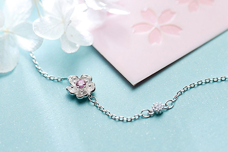 Lắc Tay Hoa Anh Đào D3648Lt - Bạc (16.5cm)