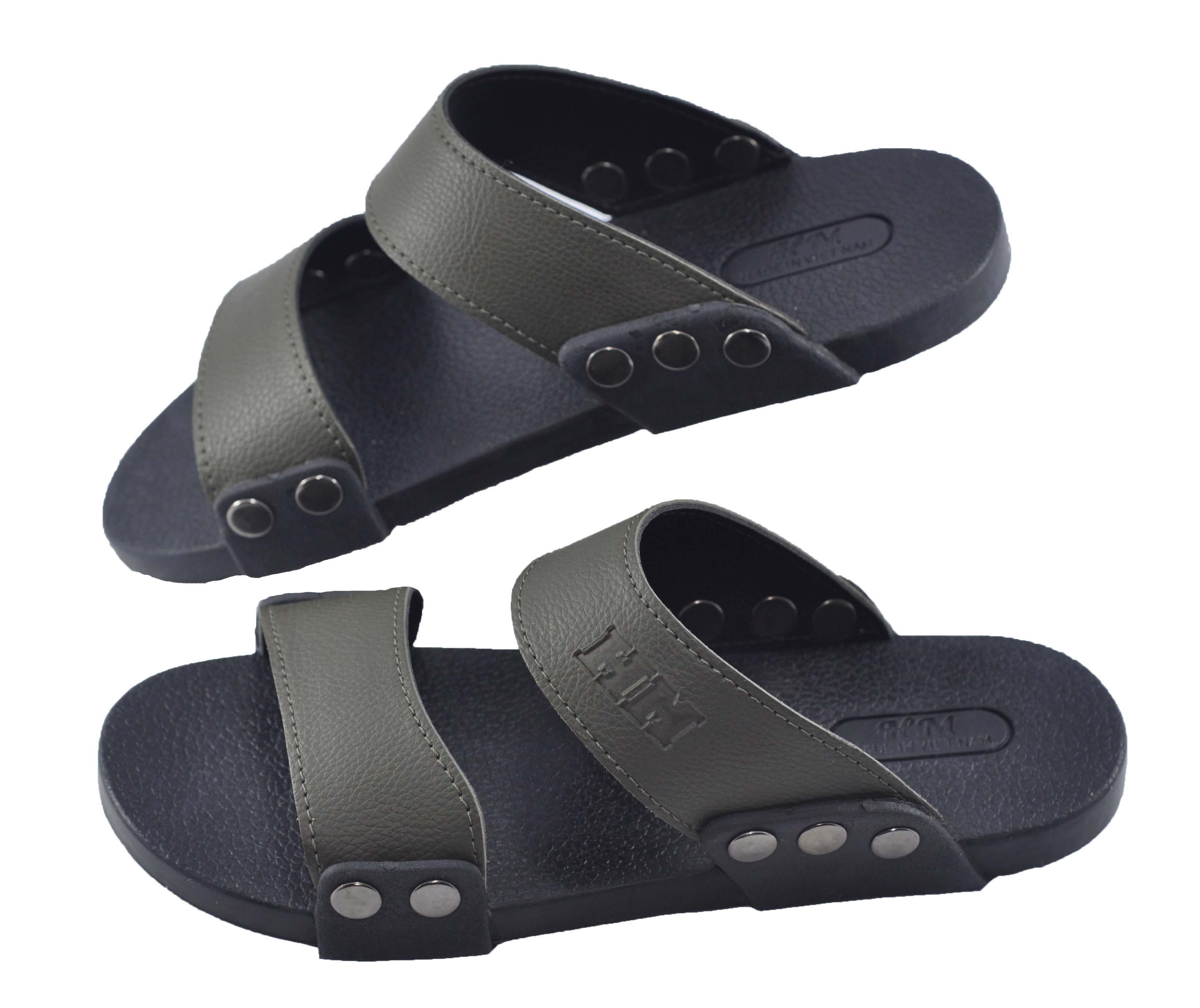 Dép nam da PU cao cấp bền đẹp - TPU-61 ( Xanh rêu)