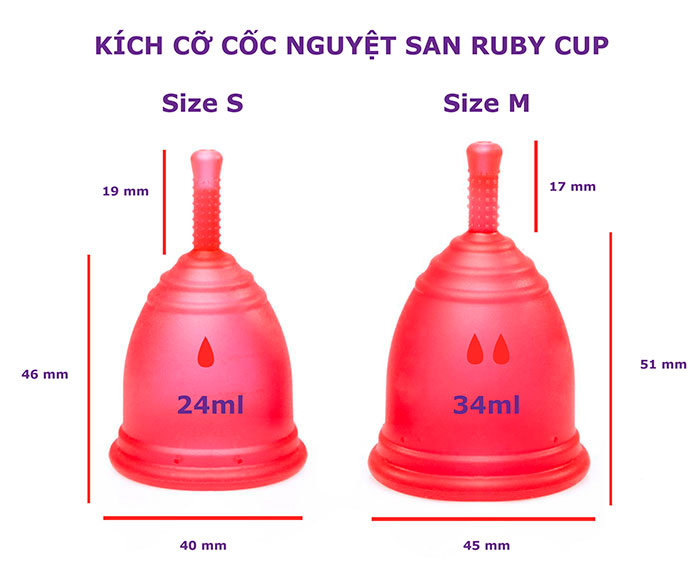 Cốc Nguyệt San Ruby Cup Màu Đỏ