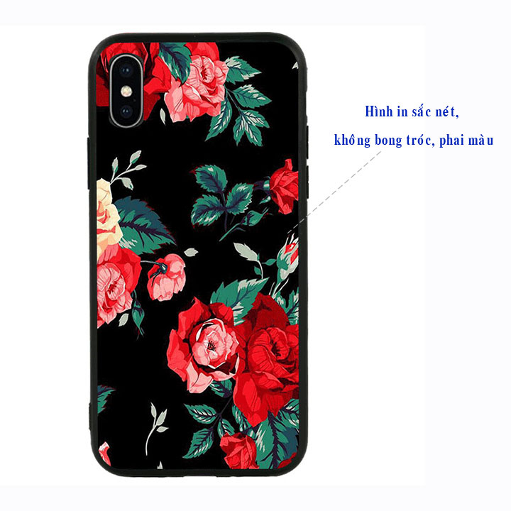 Ốp lưng viền TPU cao cấp cho Iphone X - Rose 01