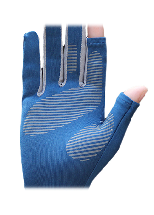 Găng tay hơ ngón chống nắng UPF50+ xanh xám Zigzag GLV00805