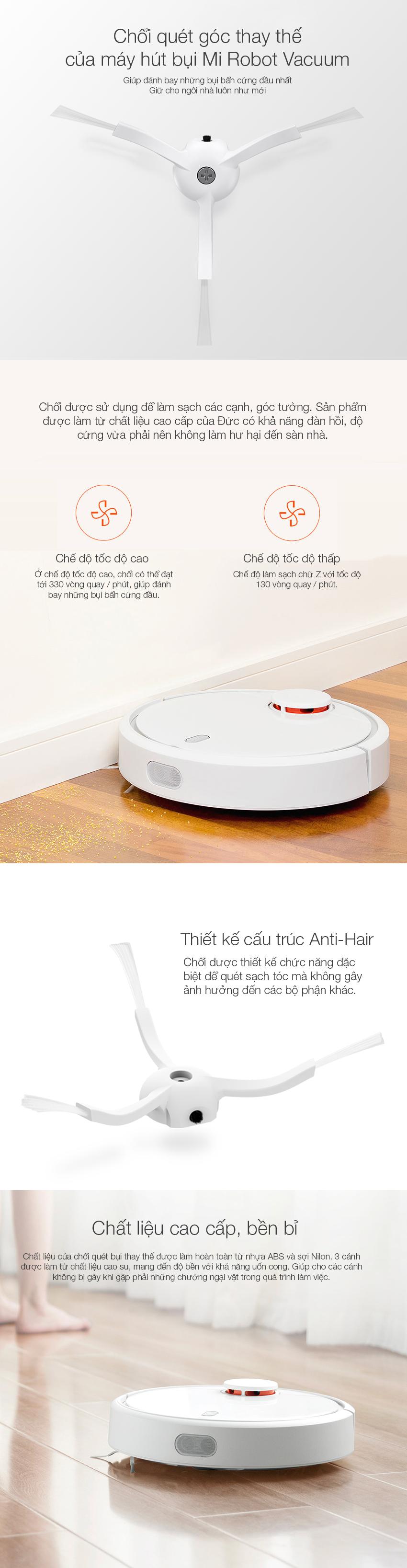 Chổi quét góc thay thế của Robot hút bụi Xiaomi Robot Vacuum - SKV4006CN