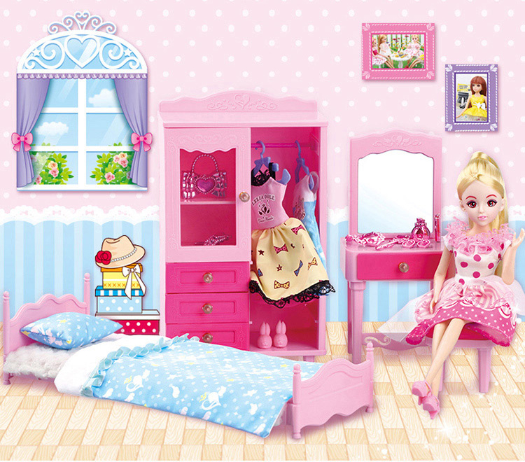 Búp bê bé gái Les Jill Barbie doll và bộ phòng ngủ