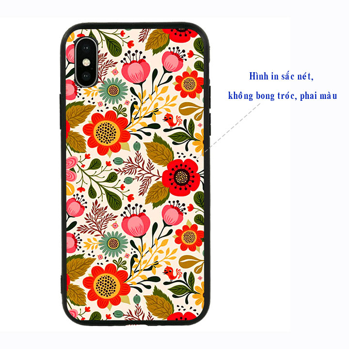 Ốp lưng viền TPU cao cấp cho Iphone X - Flower 04