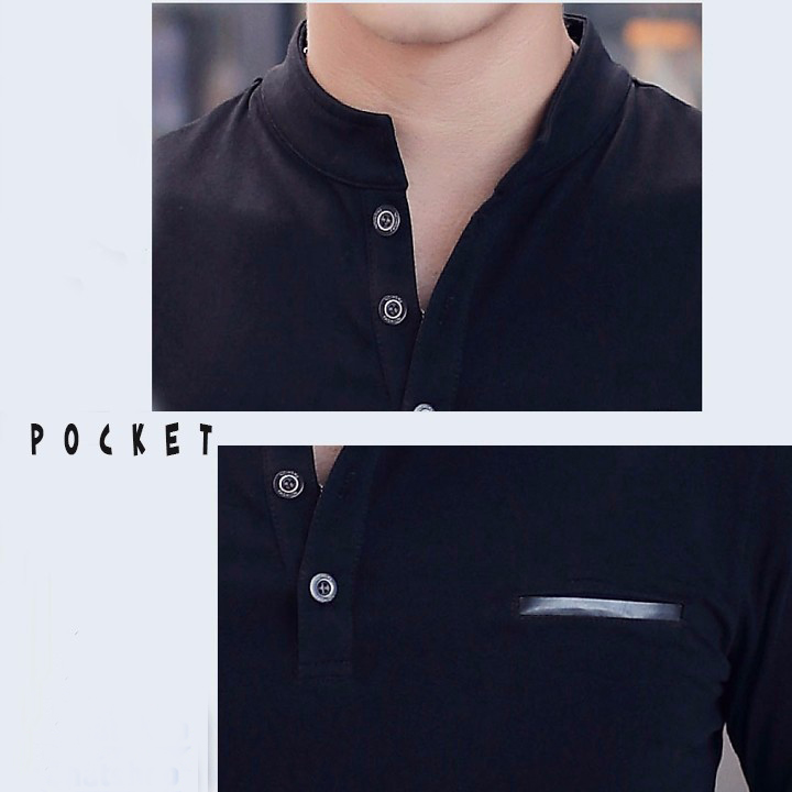 Áo Thun Dài Tay Cổ Trụ Pocket
