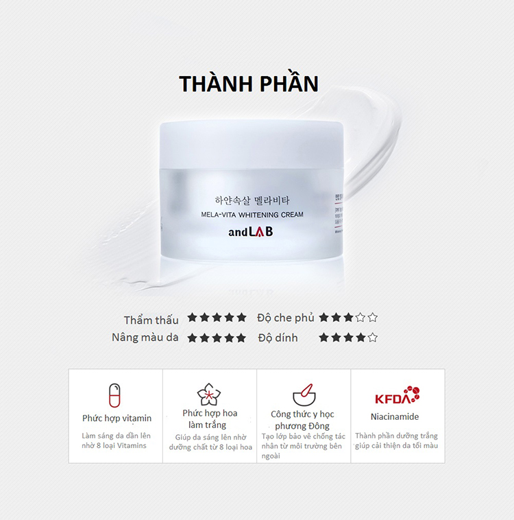 Kem Dưỡng Trắng andLAB Mela-Vita (50ml)