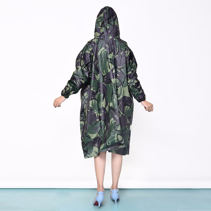 Áo mưa họa tiết lính không xẻ tà 2016