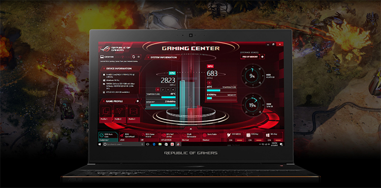 Laptop Gaming Asus ROG Zephyrus GX501GI-EI018T Core i7-8750H/Win10 (15.6 inch) - Black Aluminum - Hàng Chính Hãng