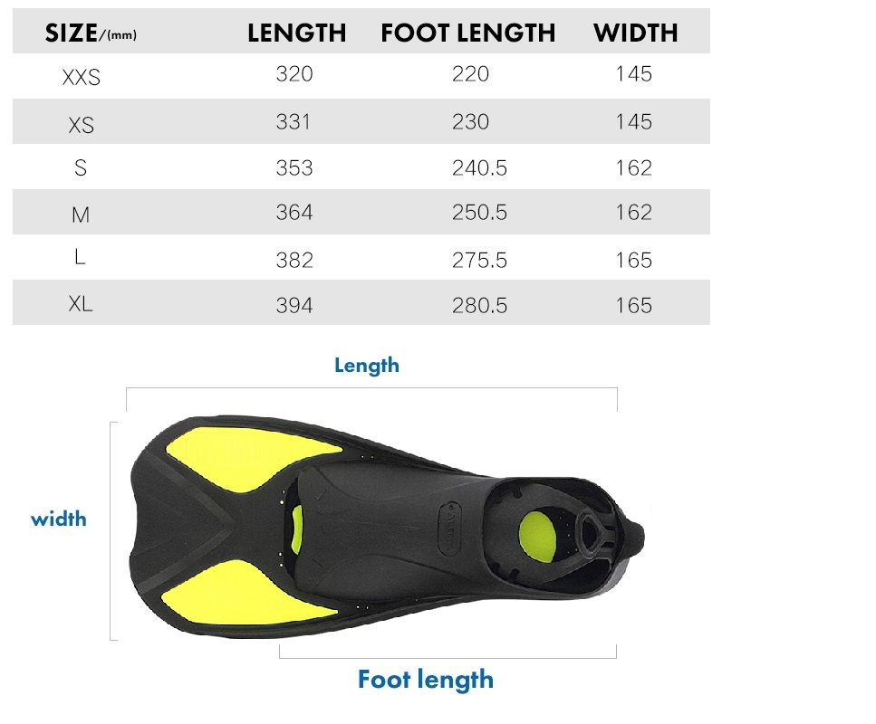 Chân nhái lặn biển 680 - YELLOW, chân vịt lặn biển, chất liệu silicone ôm chân cao cấp - POKI