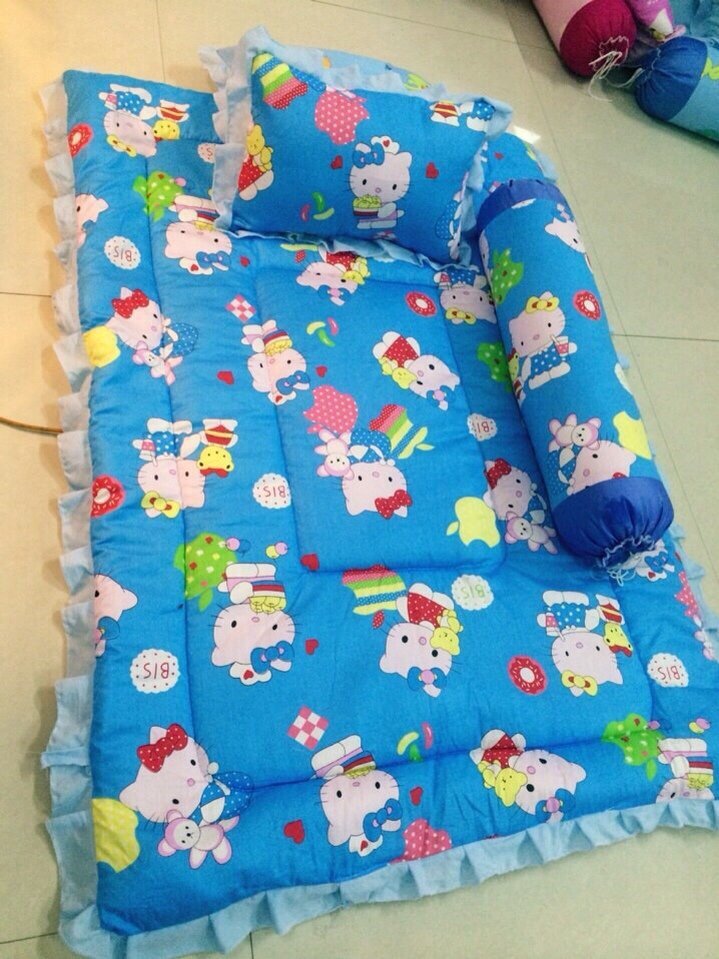 Set chăn gối trẻ em mẫu giáo cottn đũi