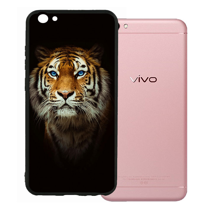 Ốp lưng viền TPU cao cấp cho Vivo V5 - Tiger 04