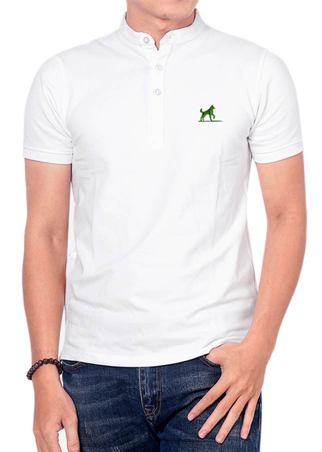 Áo thun nam Polo cổ trụ Henley phong cách PG012 (xanh đen)