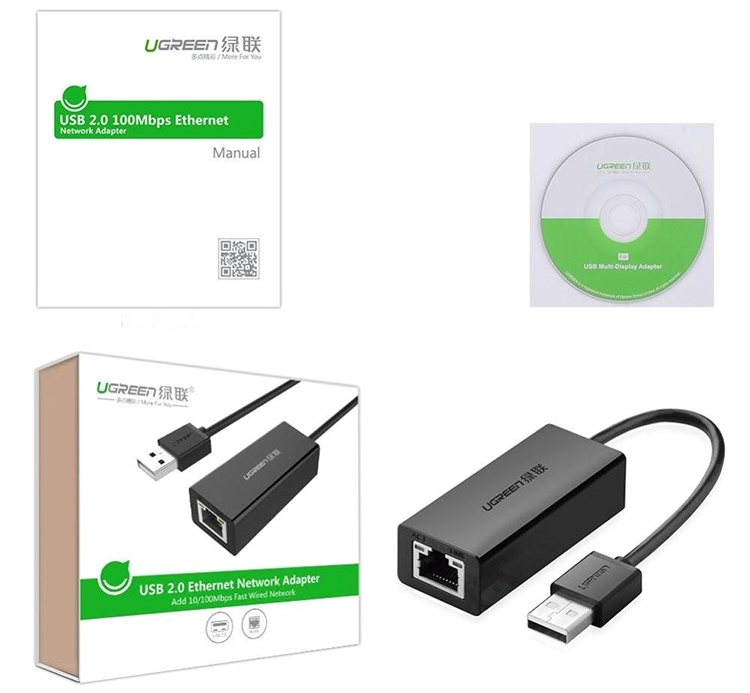 Bộ Chuyển Đổi USB 2.0 Sang LAN 10/100 Mbps Ugreen CR110 20254 - Hàng Chính Hãng