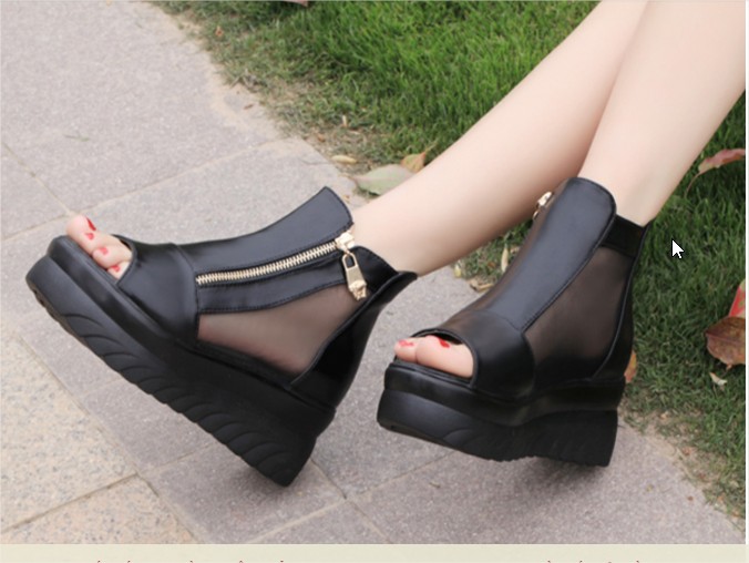 Giày Sandal phối lưới S074Đen