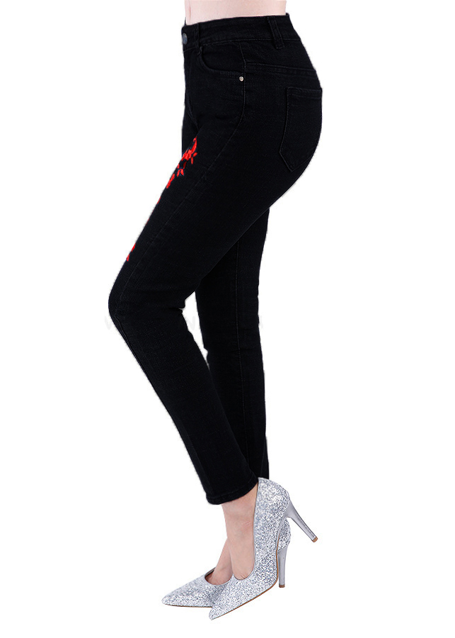 Quần Jean Cotton Thêu Bông Mai JD239
