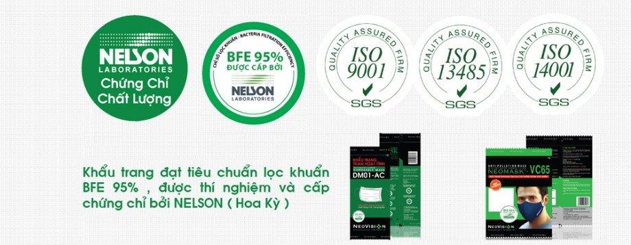 Khẩu trang than hoạt tính NeoVision NeoMask VC65 - Thun qua gáy ( TQG )