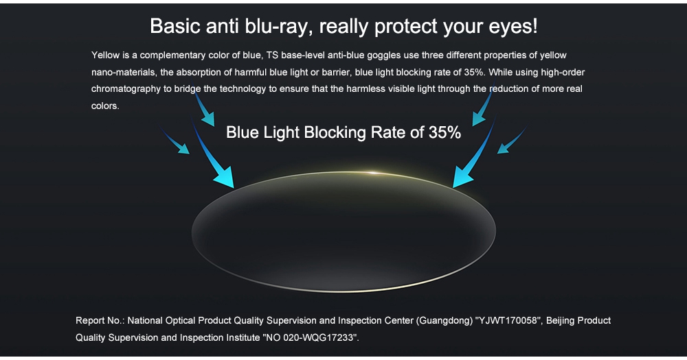 MI Xiaomi mens and womens TS-based anti-blue goggles glasses