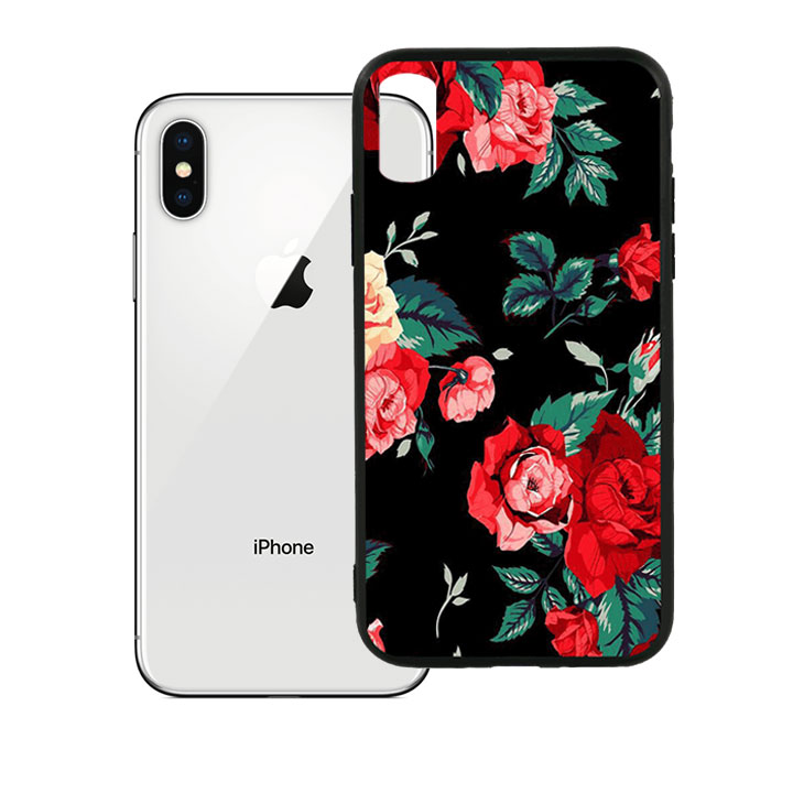 Ốp lưng viền TPU cao cấp cho Iphone X - Rose 01