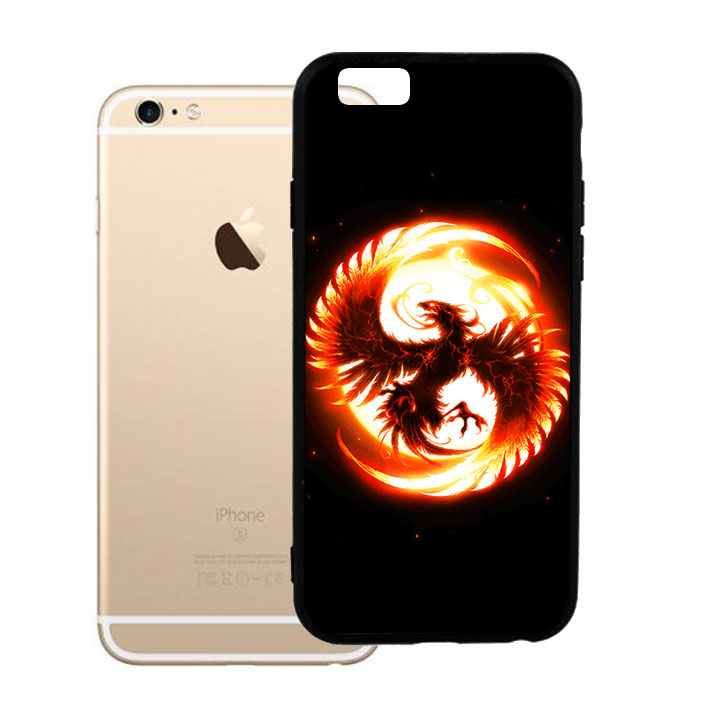 Ốp lưng viền TPU cao cấp cho Iphone 6 Plus - Phượng Hoàng Lửa