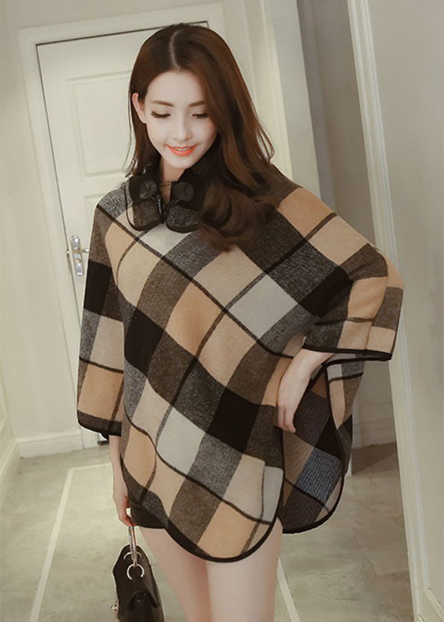 Áo khoác dạ nữ kẻ caro ak08